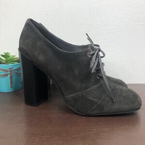Tory Burch Stella Oxford Lace Up Leather Suede Pumps Women's Size 8.5M